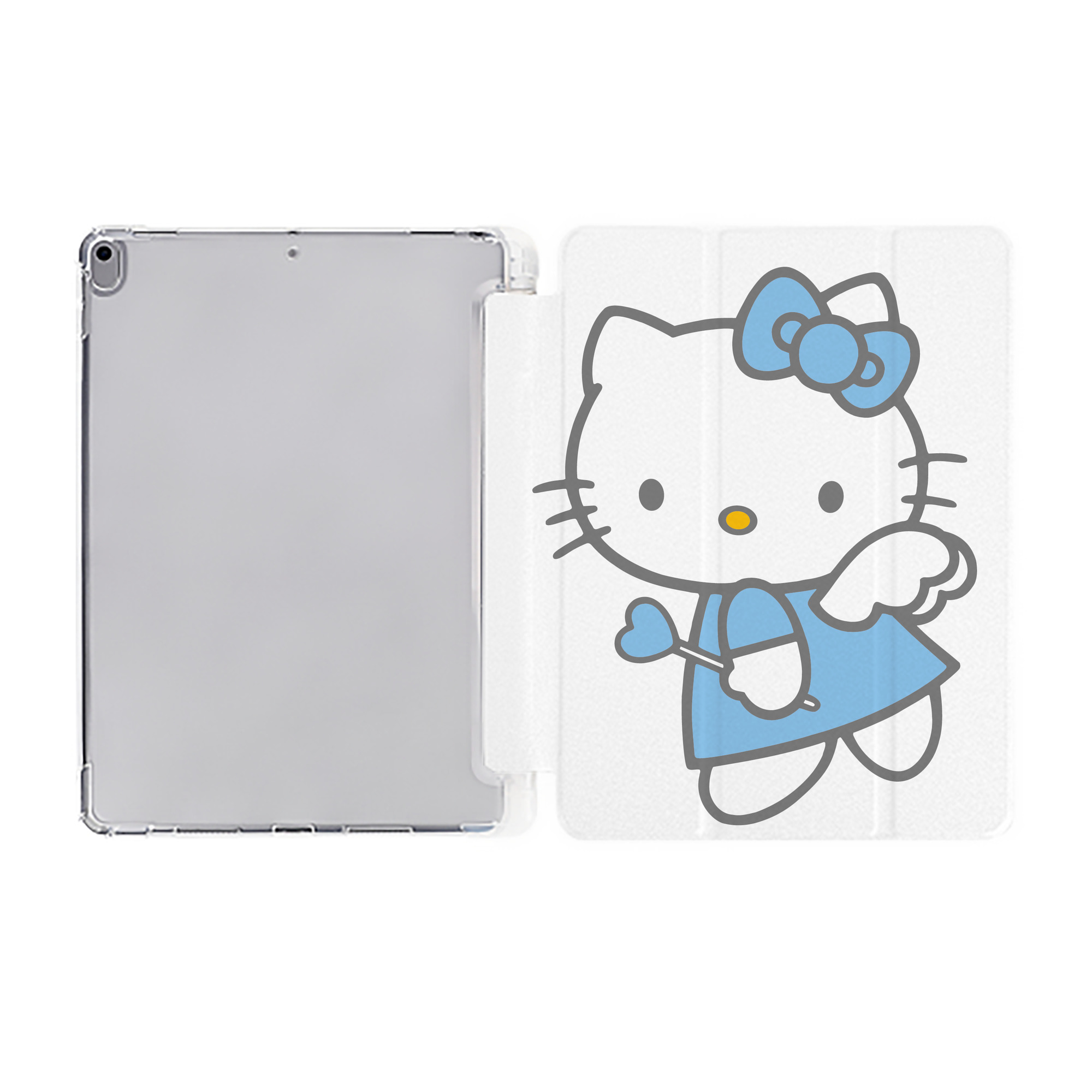 （画像用） Hello Kitty ハローキティ IPad ケース ペン収納付き 三つ折りスタンド PUレザー×シリコン 対応機種9.5/10.5/10.9インチ